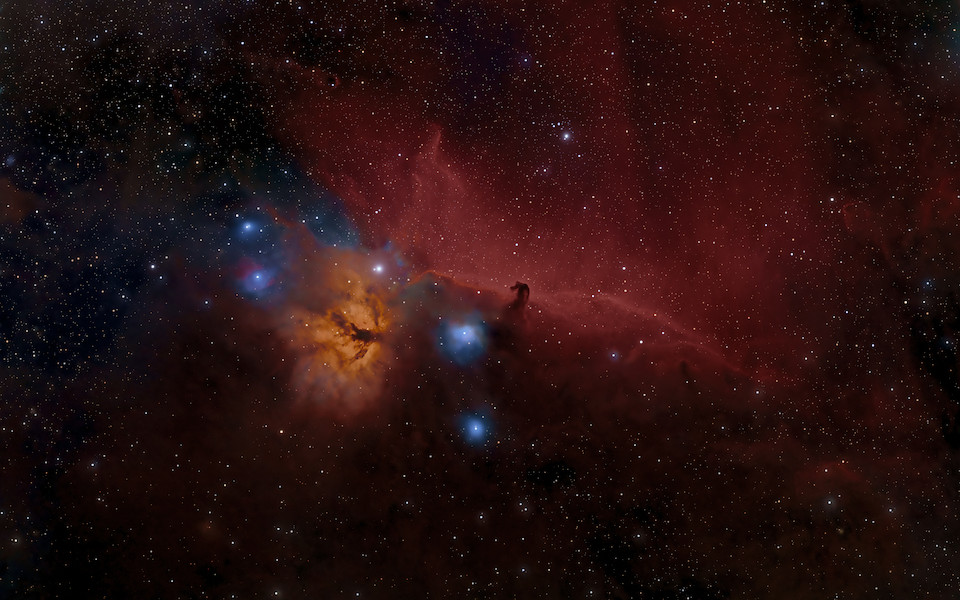 馬頭星雲と燃える木星雲 / The Horsehead and Flame Nebulae